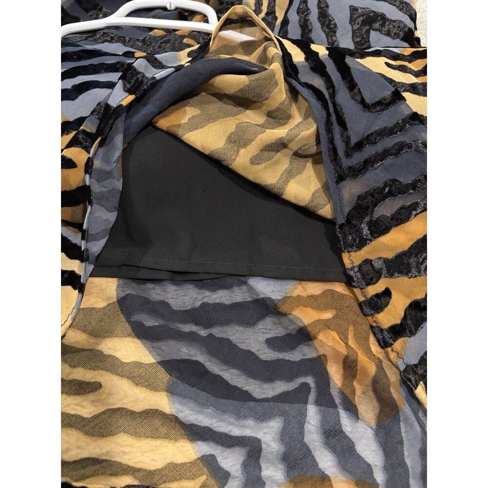 Nasty Gal Women’s Animal Devore Midi Skirt Size 4 With Back Zipper - Picture 5 of 9